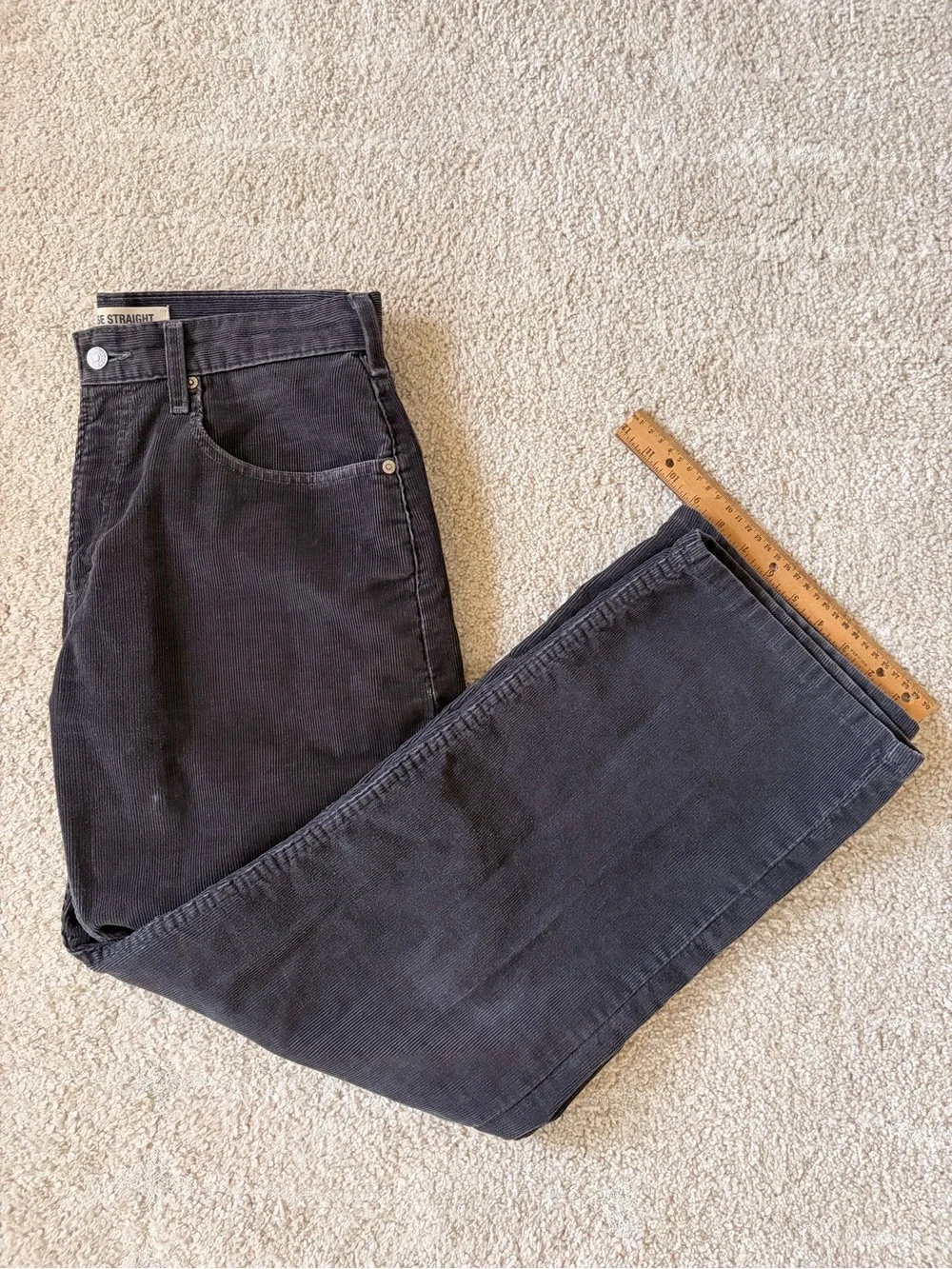 Levi's Dark Gray Corduroy Loose Straight Jeans
